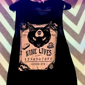 Teenhearts Tank Top Black Cat Wicca Ouija Board
